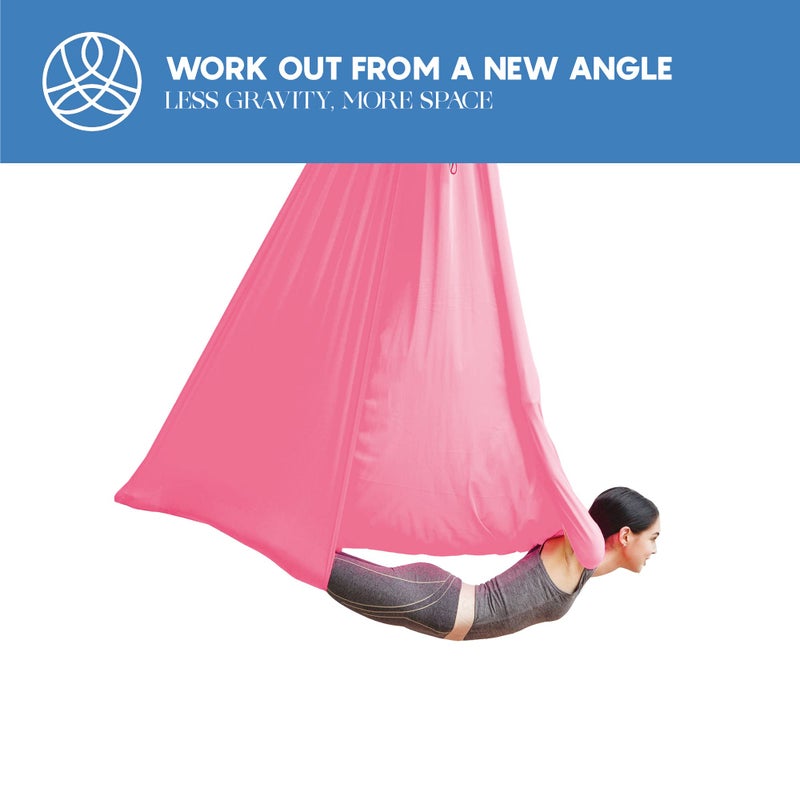 aum active Aerial Silk Yoga Hammock & Swing for Home, Inversion Exercises, Starter Kit for All Levels - Durable with Extension Straps, Carabiners, and Pose Guide - Image 5